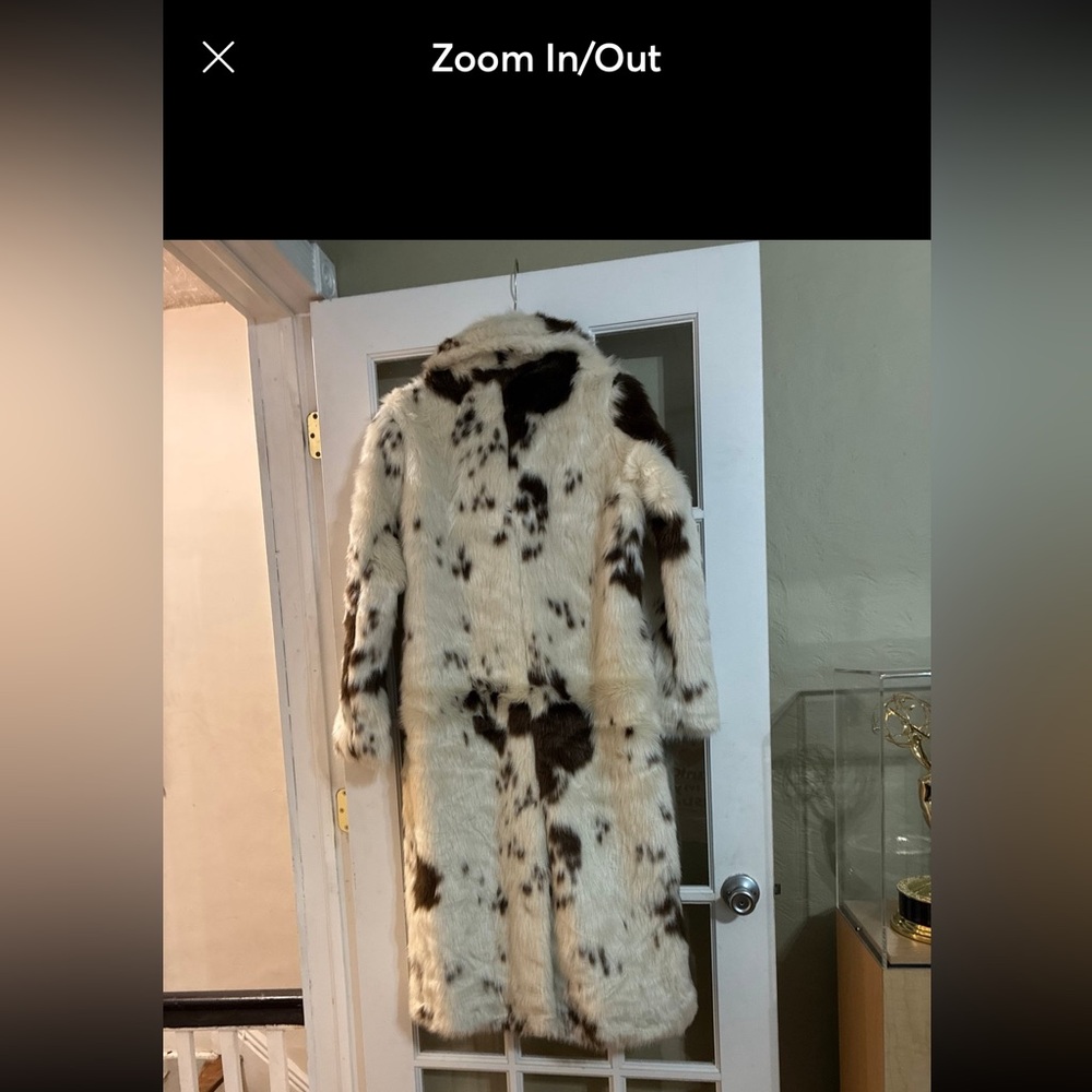 Jason Wu Cream and Brown Faux Fur Coat Medium New With Tag - Picture 7 of 9